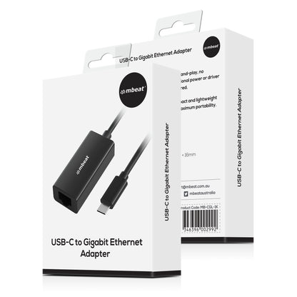 mbeat®  USB-C Gigabit Ethernet Adapter - Black Fast and secure RJ45, up to 1000Mbps speed. Plug-a... - Image 4