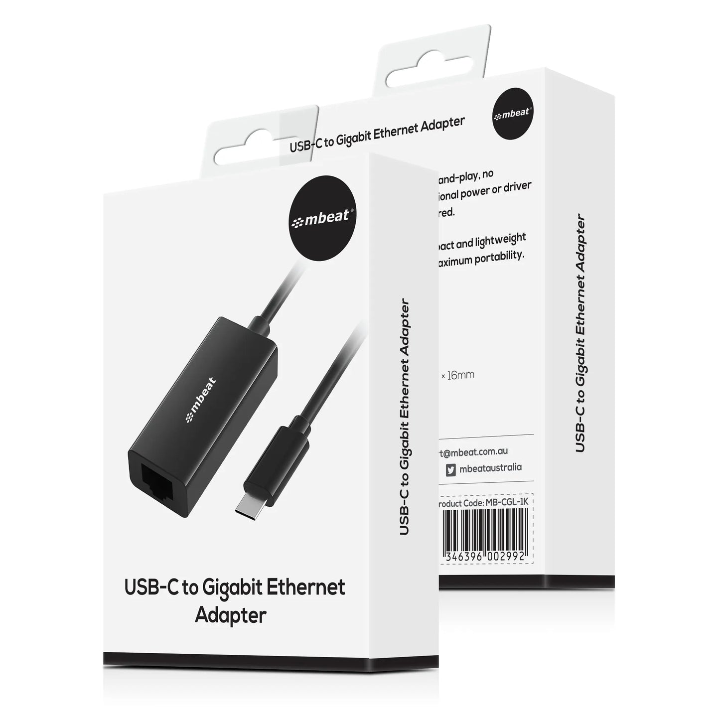 (LS) mbeat®  USB-C Gigabit Ethernet Adapter - Black Fast and secure RJ45, up to 1000Mbps speed. P... - Image 4