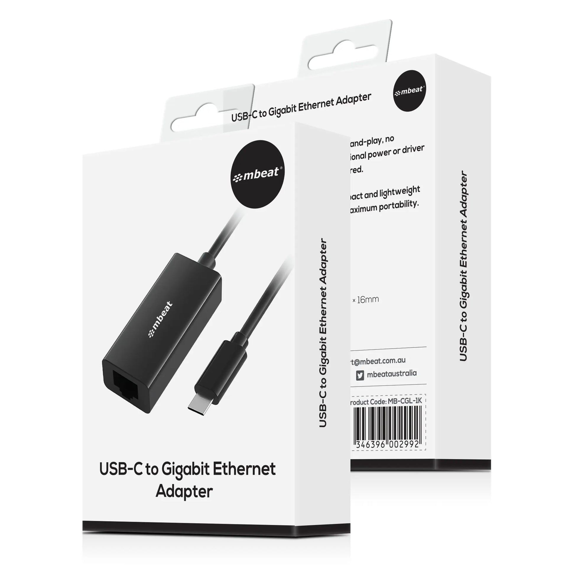 (LS) mbeat®  USB-C Gigabit Ethernet Adapter - Black Fast and secure RJ45, up to 1000Mbps speed. P... - Image 4