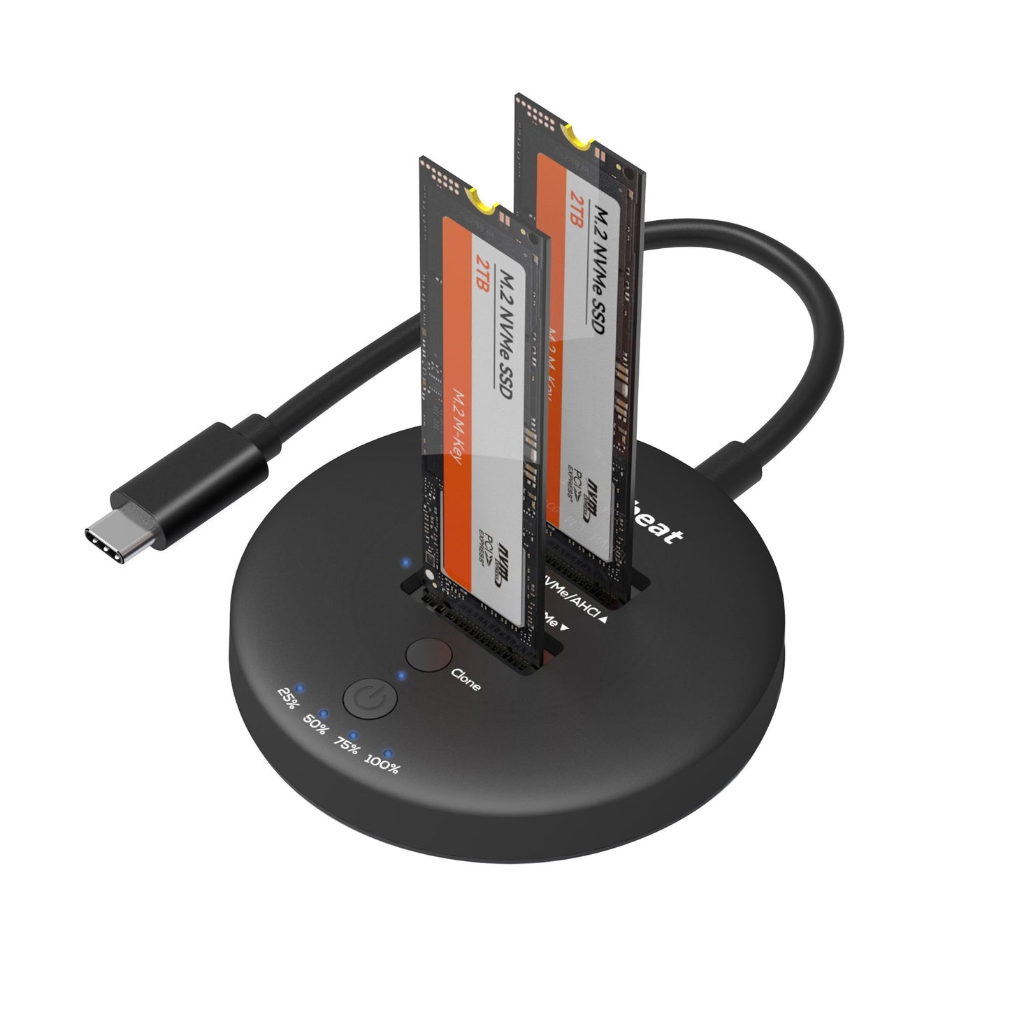 mbeat® H3 USB 3.2 Gen2x2 20Gbps Dual M.2 NVMe SSD Dock with Clone Duplicator (Black) Clone Speed:...