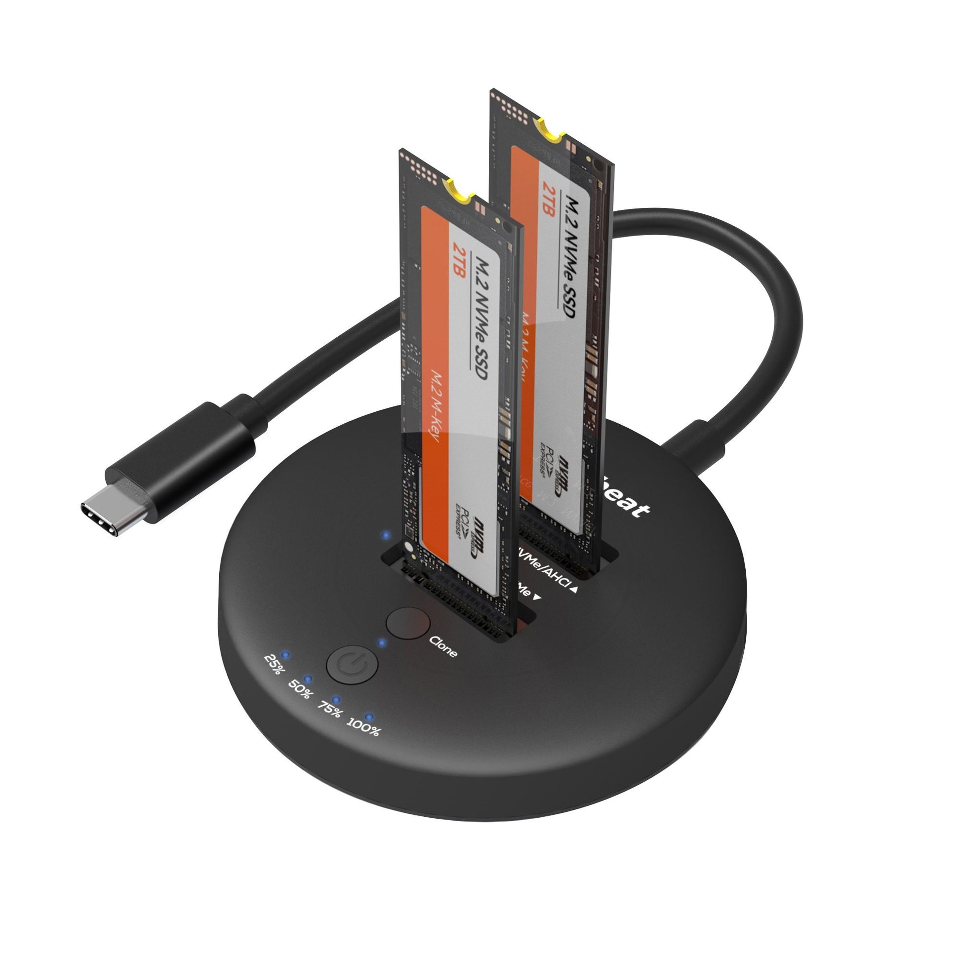 mbeat® H3 USB 3.2 Gen2x2 20Gbps Dual M.2 NVMe SSD Dock with Clone Duplicator (Black) Clone Speed:...