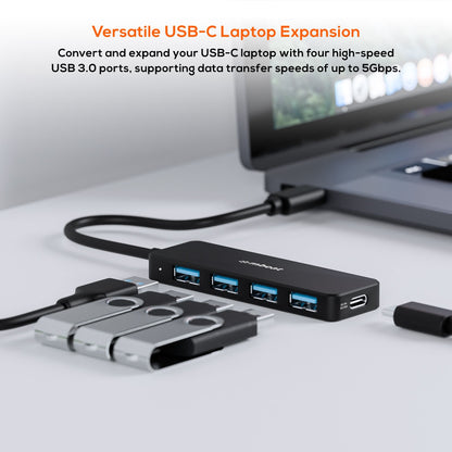 mbeat® 4-Port USB-C Hub with USB-C DC Port  Compact and Portable Design  Flexible Device Connecti... - Image 3