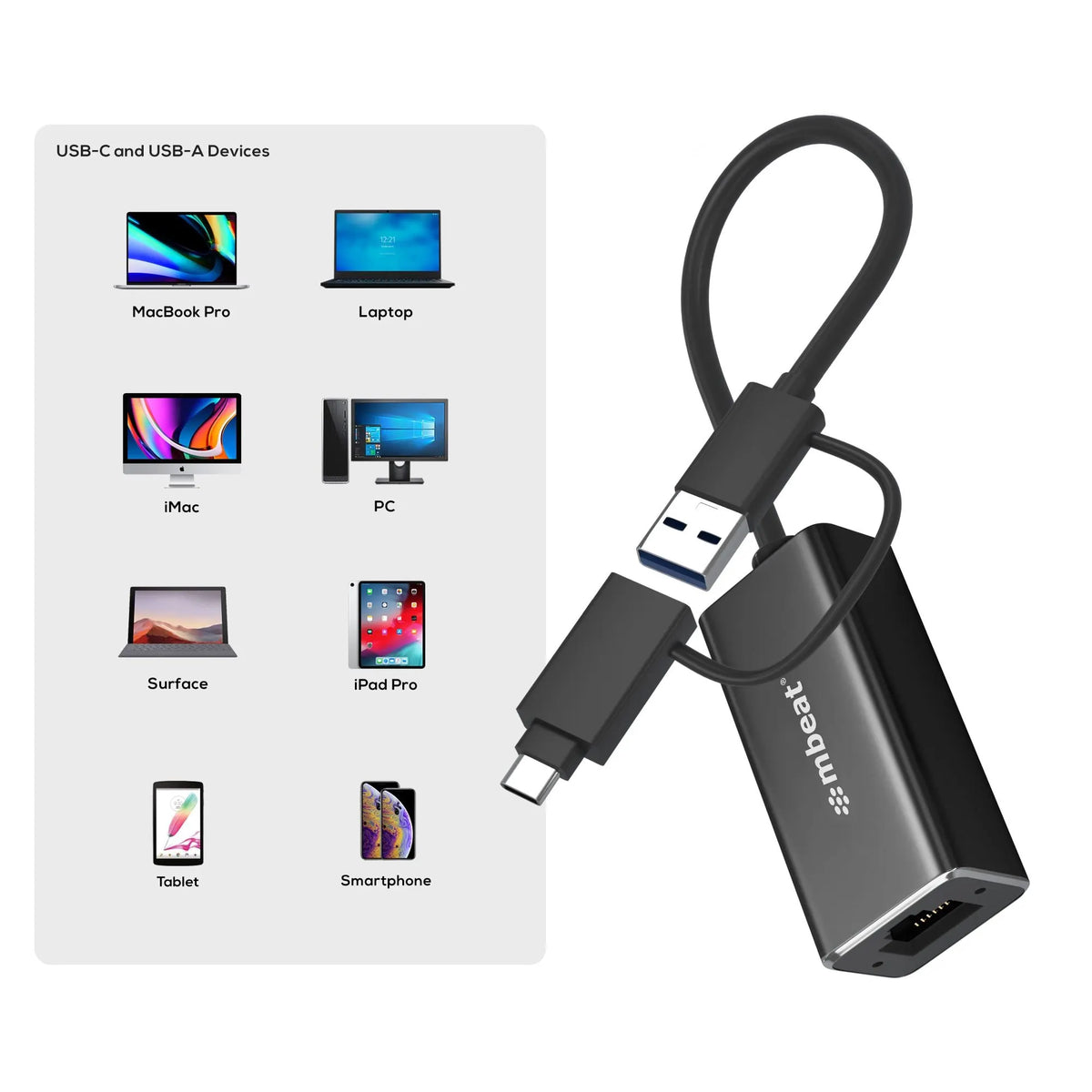 (LS) mbeat® 2-in-1 USB 3.1 Gigabit LAN Adapter with USB-C Converter/ USB 3.1/ RJ45/ Transfer Spee... - Image 3