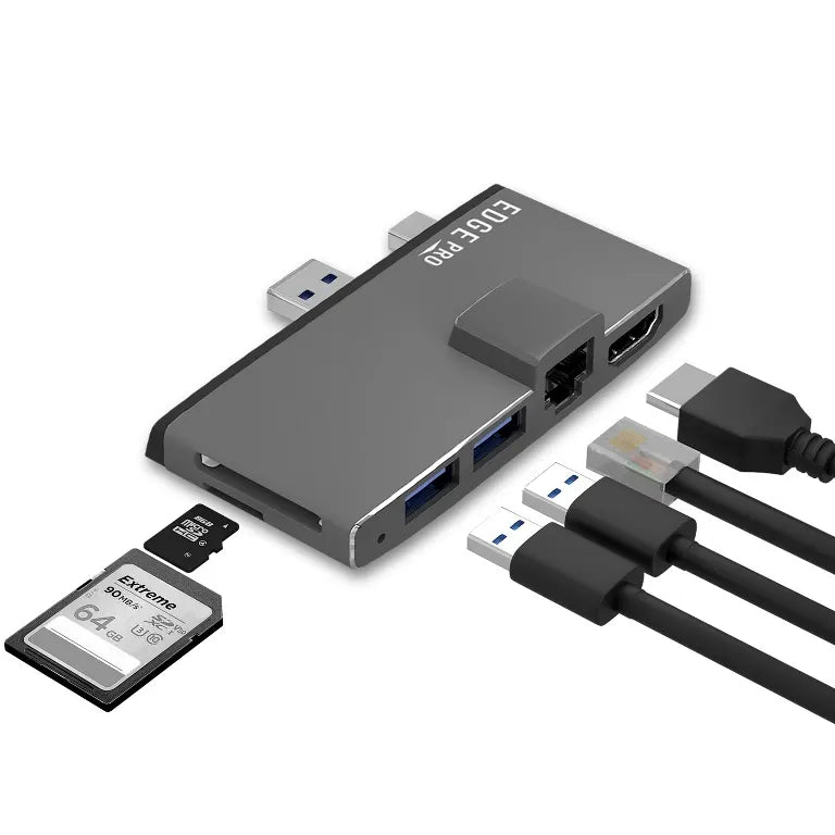 (LS) mbeat®  Edge Pro Multifunction USB- C Hub for Microsoft Surface Pro 5/6  Metal Grey (HDMI, L...