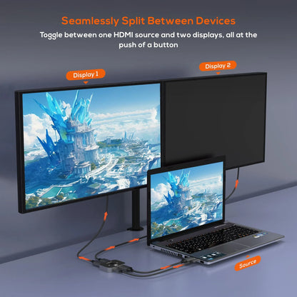 mbeat® 8K Bi-directional HDMI 2.1 Switch 2 In 1 Out/1 In 2 Out  8K@60Hz resolution, plug-and-play... - Image 2