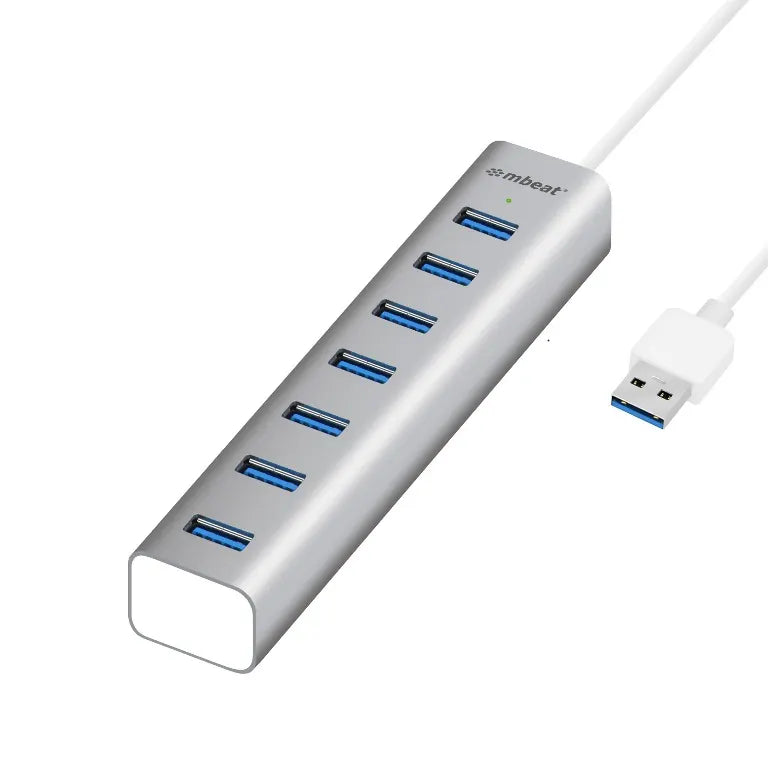 mbeat® 7-Port USB 3.0 Powered Hub - USB 2.0/1.1/Aluminium Slim Design Hub with Fast Data Speeds (...