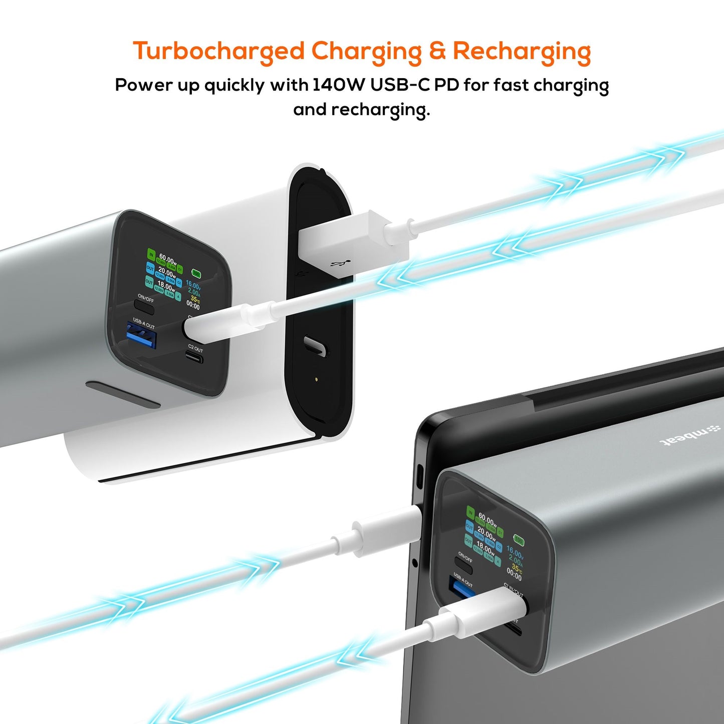 mbeat® Gorilla Power 27000mAh USB-C PD 140W Power Bank for Laptop/Tablet/Smartphone Turbocharged... - Image 3