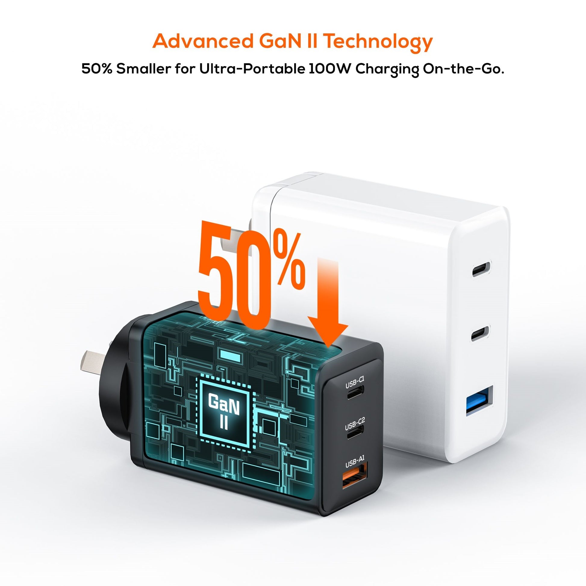 mbeat® Gorilla Power PD 100W GaN II USB-C Charger 50% smaller than the standard Supports a wide r... - Image 2