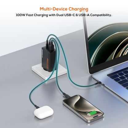 mbeat® Gorilla Power PD 100W GaN II USB-C Charger 50% smaller than the standard Supports a wide r... - Image 3