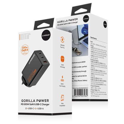 mbeat® Gorilla Power PD 100W GaN II USB-C Charger 50% smaller than the standard Supports a wide r... - Image 4