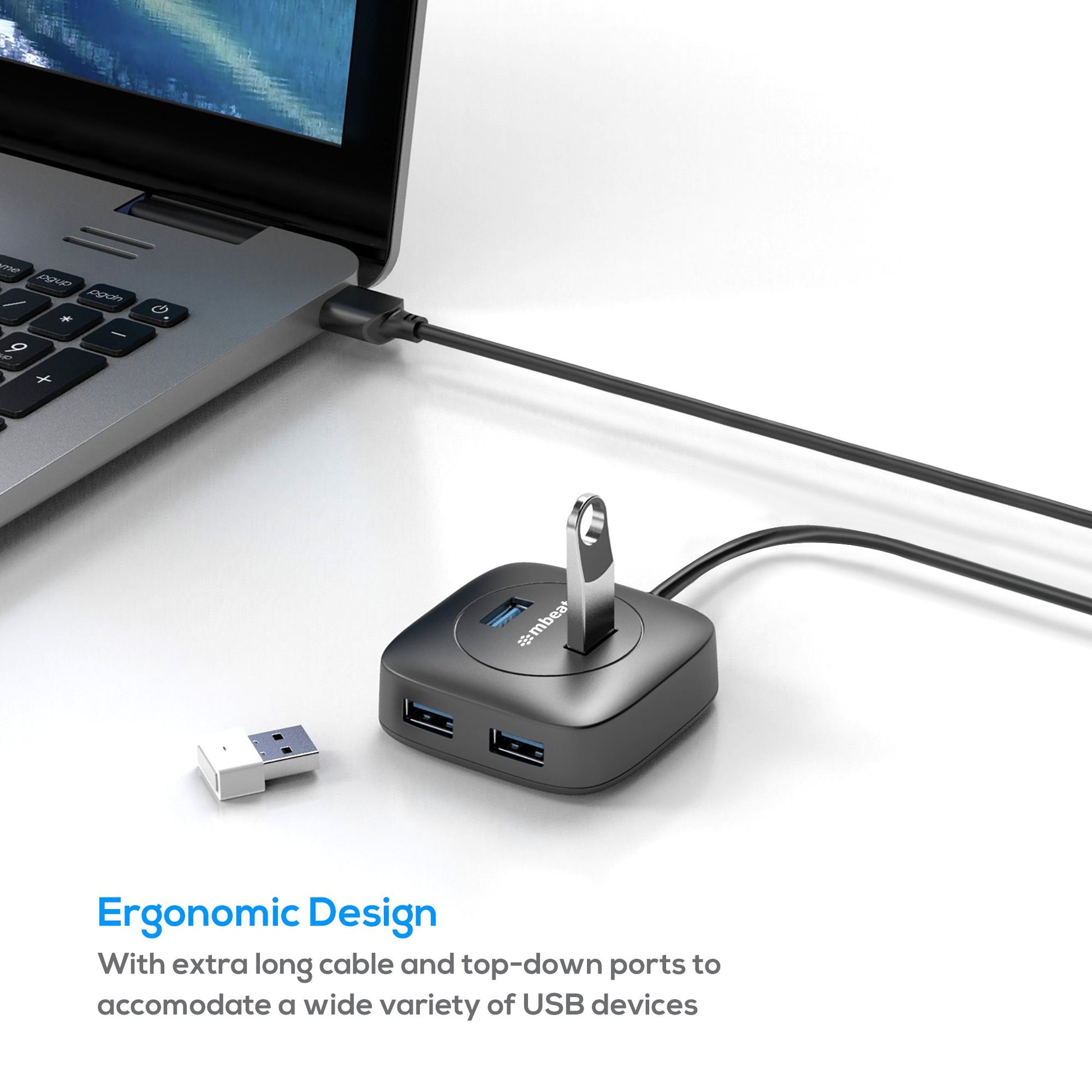mbeat®  4-Port USB 3.0 Hub - High Speed Data Transfer speed: Up to 5Gbps Compatible with USB 2.0/... - Image 3