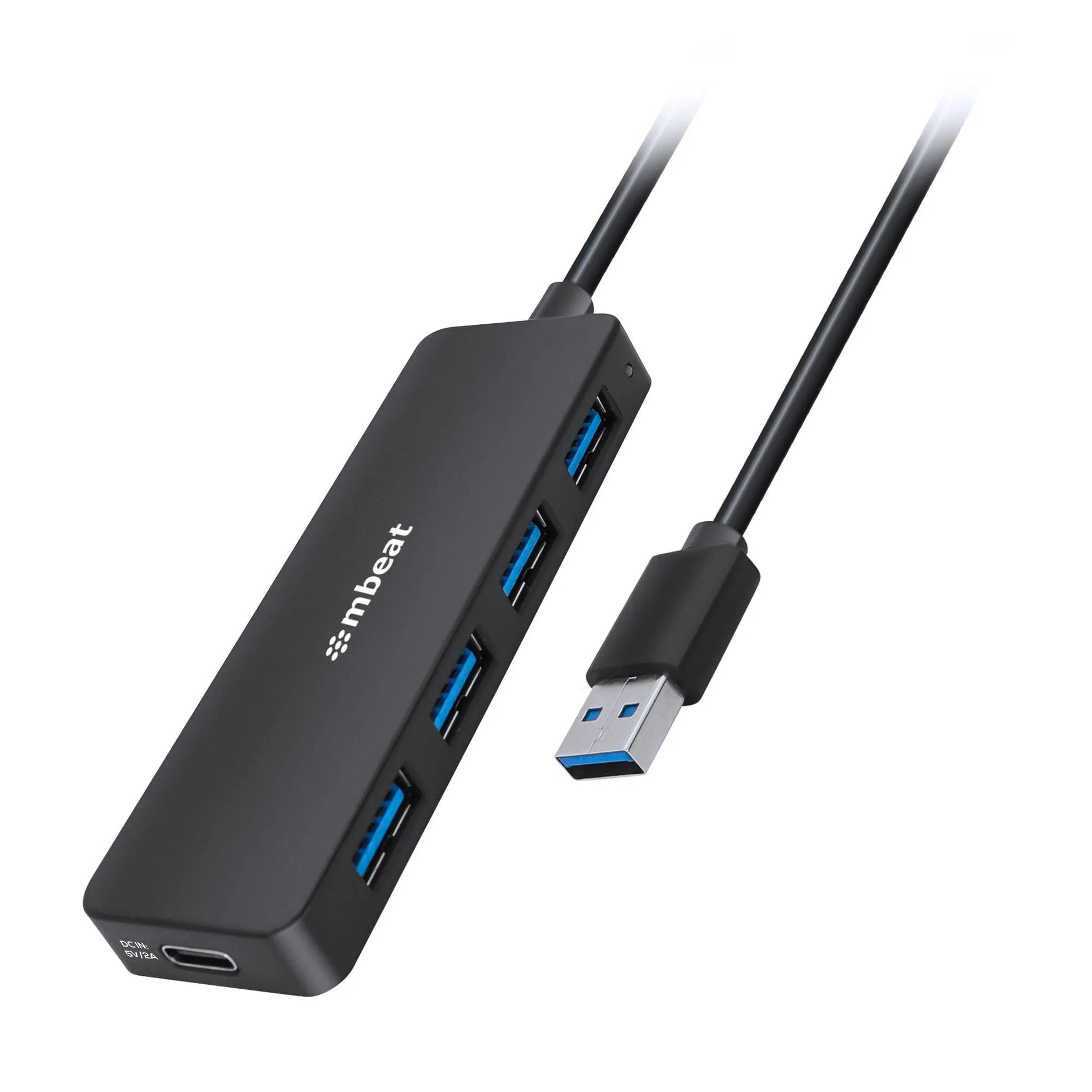 mbeat® 4-Port USB 3.0 Hub with USB-C DC Port  Compact and Portable Design  Expandable Connectivit...