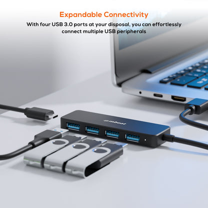 mbeat® 4-Port USB 3.0 Hub with USB-C DC Port  Compact and Portable Design  Expandable Connectivit... - Image 3