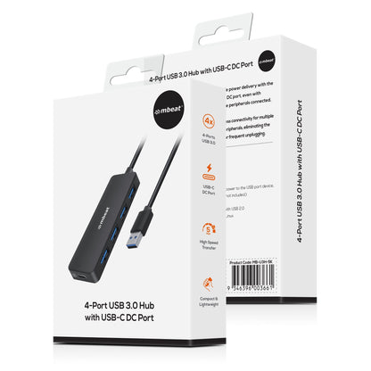 mbeat® 4-Port USB 3.0 Hub with USB-C DC Port  Compact and Portable Design  Expandable Connectivit... - Image 4