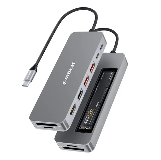 mbeat® mbeat Elite 9-in-1 USB-C Multiport Hub with Built-in M.2 NVMe SSD Enclosure - USB, Bluetoo...