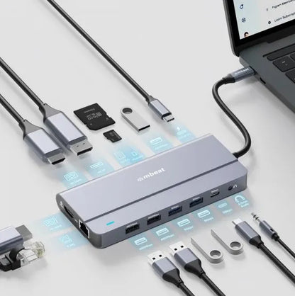 mbeat® Elite X14 Triple 4K Display Multi-Port USB-C Hub USB-C 3.2 Gen 2 × 1, Supports USB-C Displ... - Image 3
