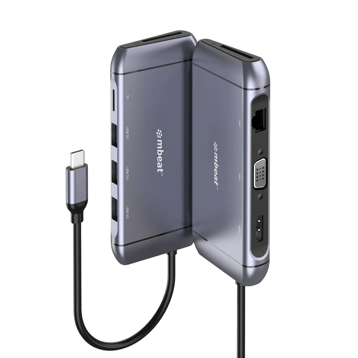 (LS) mbeat® Elite X9 9-in-1 Multifunction USB-C Docking Station 1x HDMI, 1x VGA 1x USB-C Power De...