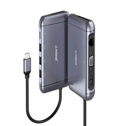 (LS) mbeat® Elite X9 9-in-1 Multifunction USB-C Docking Station 1x HDMI, 1x VGA 1x USB-C Power De...