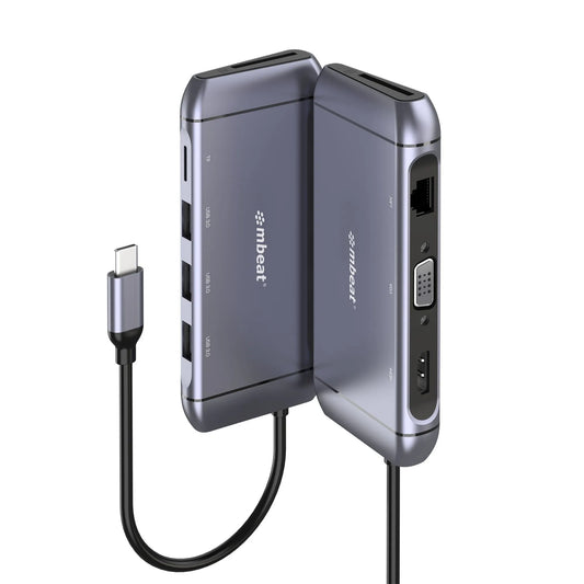 (LS) mbeat® Elite X9 9-in-1 Multifunction USB-C Docking Station 1x HDMI, 1x VGA 1x USB-C Power De...