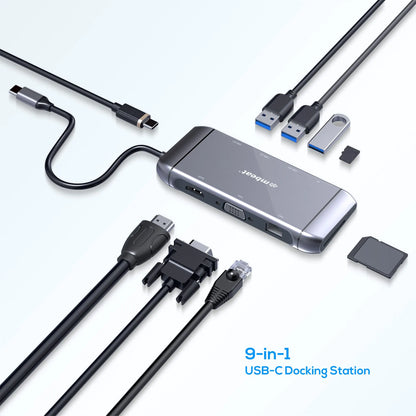 (LS) mbeat® Elite X9 9-in-1 Multifunction USB-C Docking Station 1x HDMI, 1x VGA 1x USB-C Power De... - Image 3