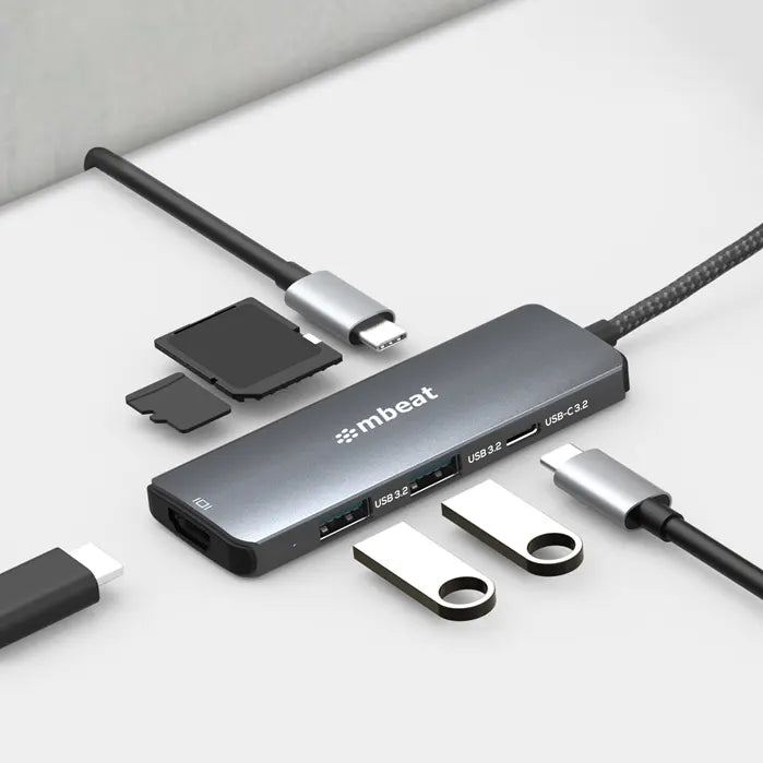 mbeat® Elite 7-in-1 Multifunction USB-C 3.2 Hub with 8K HDMI 100W Pass Through - 1x HDMI, 2x USB... - Image 4