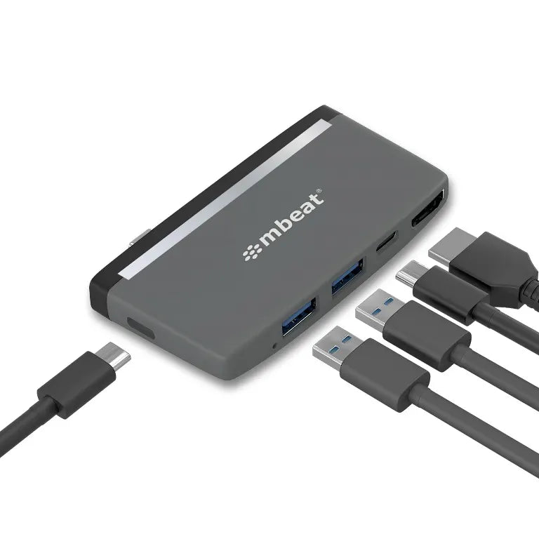 (LS) mbeat® Essential Pro  5-IN-1 USB- C Hub (4k HDMI Video, USB-C PD Pass Through Charging, USB...