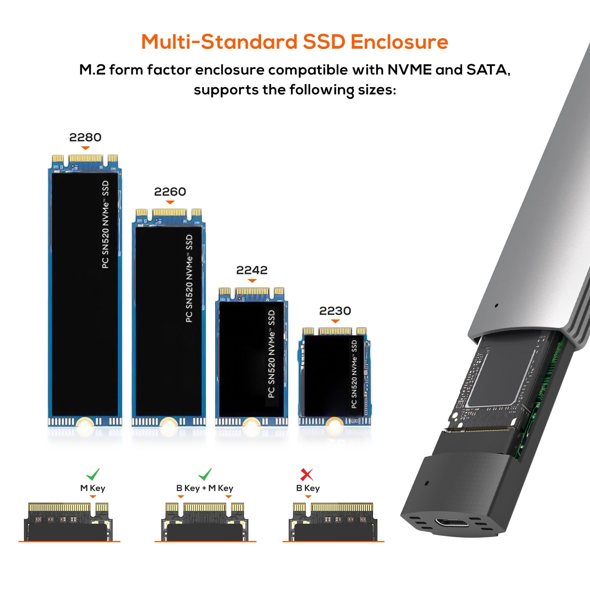 mbeat® 10Gbps M.2 NVMe SATA SSD Enclosure  Easily install  Versatile Storage Options up to 4TB US... - Image 2