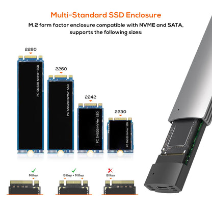 mbeat® 10Gbps M.2 NVMe SATA SSD Enclosure  Easily install  Versatile Storage Options up to 4TB US... - Image 2