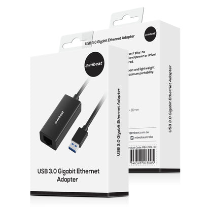 (LS) mbeat® USB 3.0 Gigabit Etherent Adapter - Black RJ45, up to 1000Mbps speed. Compact and ligh... - Image 4
