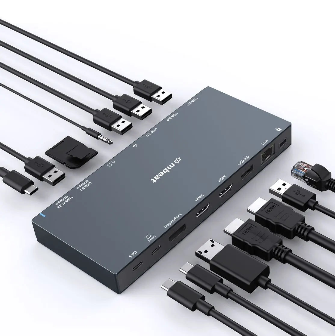 mbeat® 15-in-1 Triple Display USB-C Docking Station 2x HDMI 1x DP 1x 100W PD 3.0 1x USB-C 3.1 Gen... - Image 2