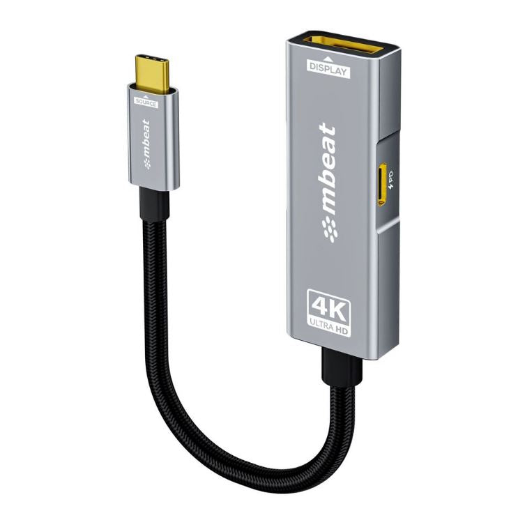 mbeat® Tough Link 8K USB-C to DP Adapter - Space Grey USB-C (male) to DisplayPort (female) Up to...