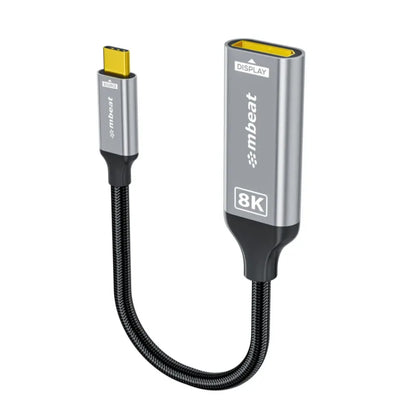 (LS) mbeat® Tough Link 8K USB-C to DP Adapter - Space Grey USB-C (male) to DisplayPort (female) U...