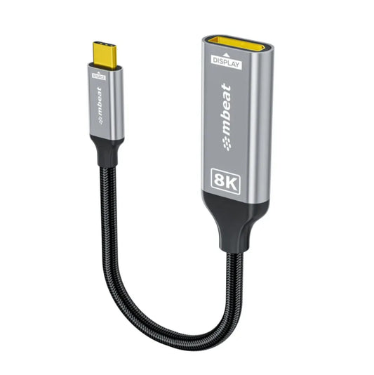 (LS) mbeat® Tough Link 8K USB-C to DP Adapter - Space Grey USB-C (male) to DisplayPort (female) U...