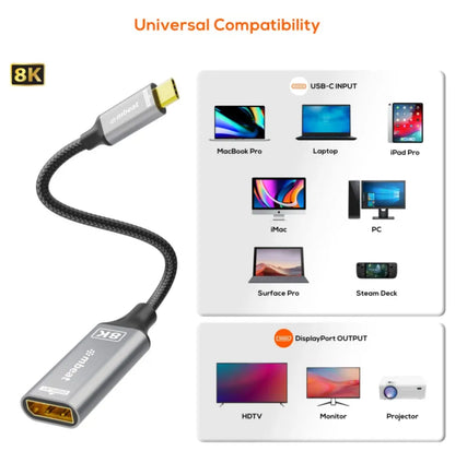 (LS) mbeat® Tough Link 8K USB-C to DP Adapter - Space Grey USB-C (male) to DisplayPort (female) U... - Image 3