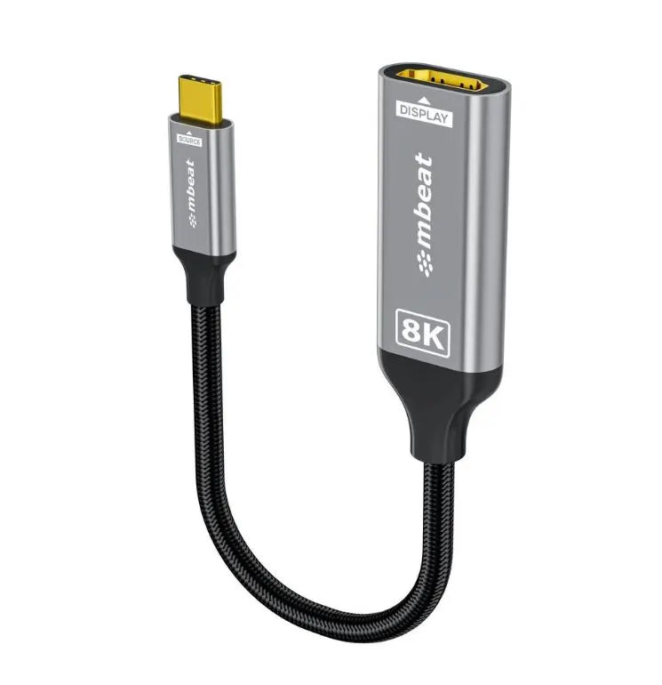 mbeat® Tough Link 8K USB-C to HDMI Adapter - Space Grey Up to 48Gbps (HDMI 2.1) Up to 8K (7680 x...