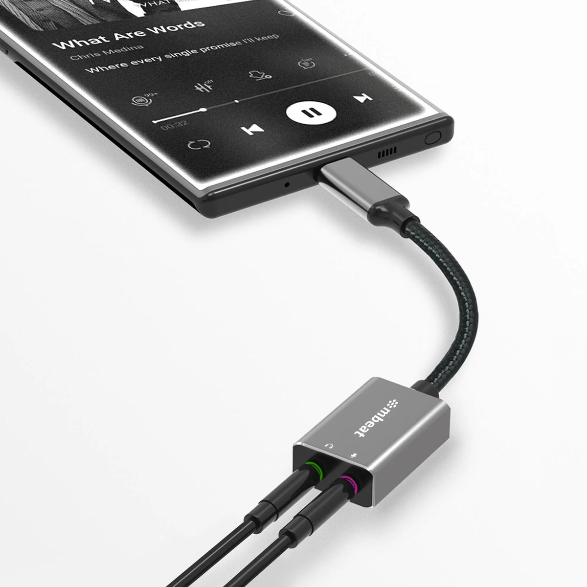mbeat® Elite USB-C to 3.5mm Audio and Microphone Adapter -  Adds Headphone Audio and Microphone J... - Image 3