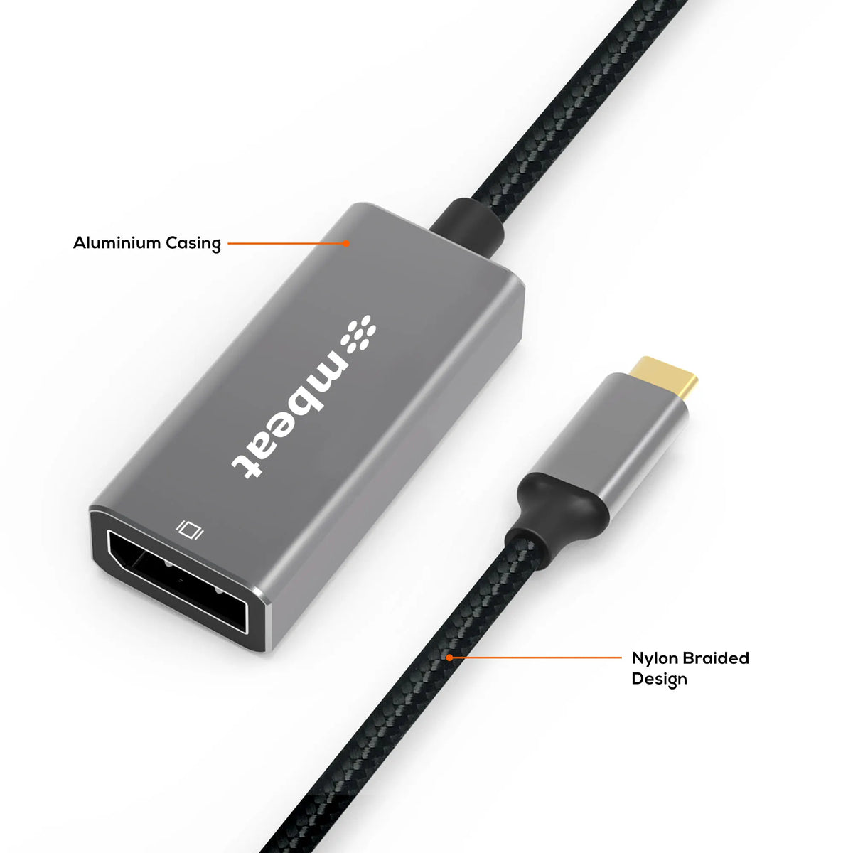 (LS) mbeat® Elite USB-C to Display Port Adapter  -Converts USB-C to DisplayPort female port, 4K@6... - Image 2