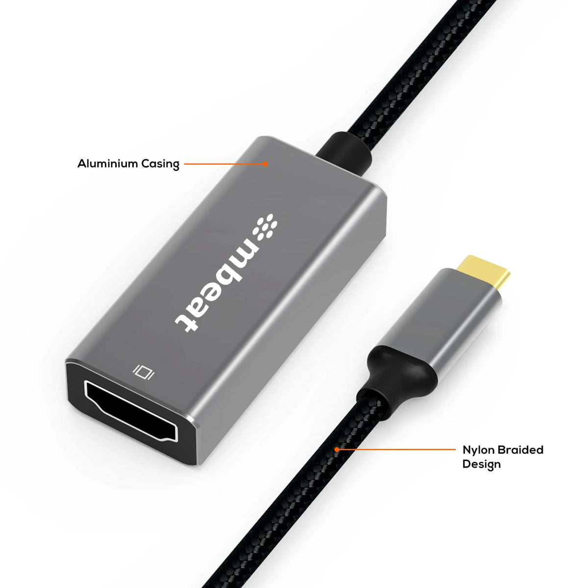 mbeat® Elite USB-C to HDMI Adapter - Converts USB-C  to HDMI Female Port, Supports 4K@60Hz (3840×... - Image 2