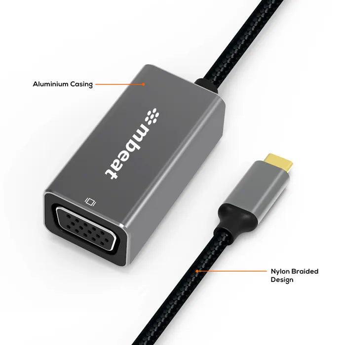 (LS) mbeat® Elite USB-C to VGA Adapter - Coverts USB-C to VGA Female Port,  Supports up to1920×10... - Image 2