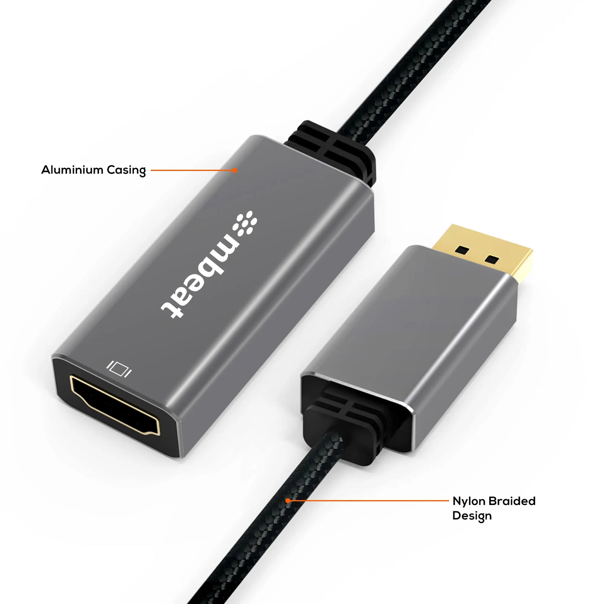 mbeat® Elite Display Port to HDMI Adapter - Converts DisplayPort to HDMI Female Port, Supports 4K... - Image 2