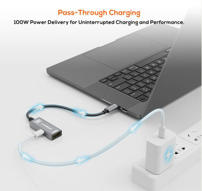 mbeat® Tough Link USB-C to DP Adapter with 100W PD - Space Grey 4K (3840 x 2160) @60Hz, 2K (2560... - Image 3