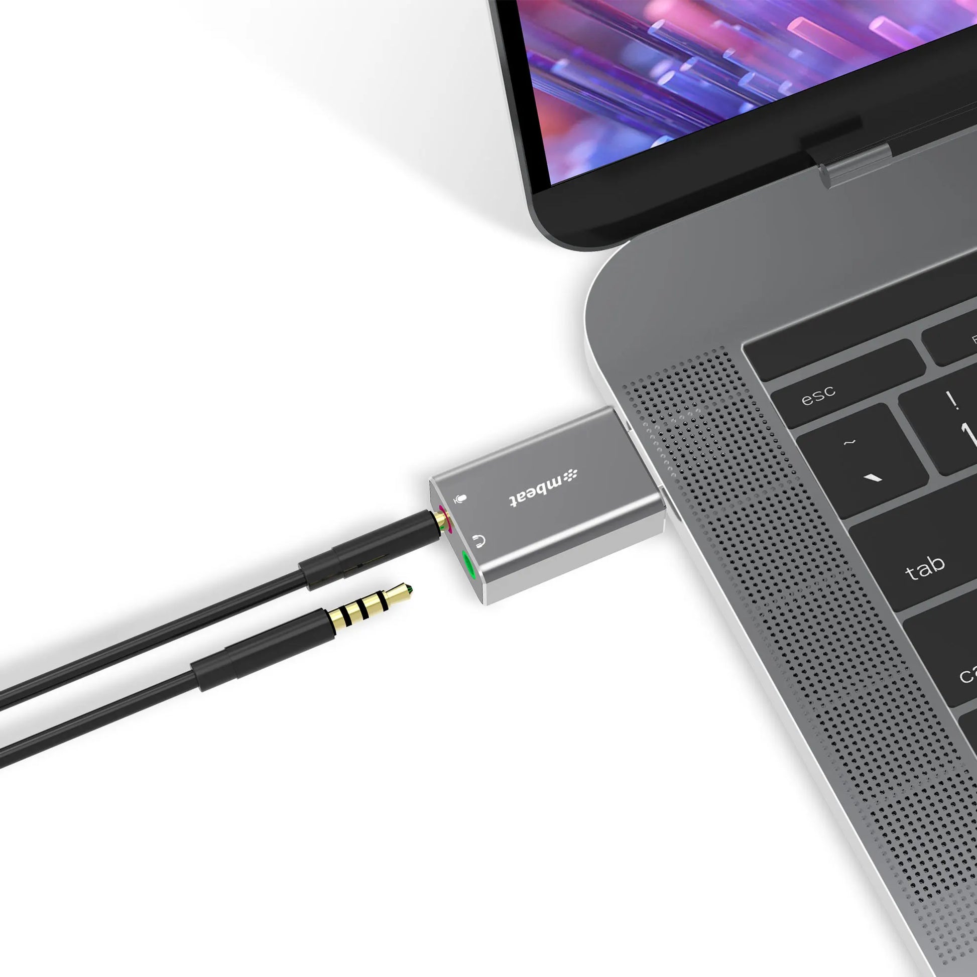 mbeat® Elite USB to 3.5mm Audio and Microphone Adapter - Add Headphone Audio Jack to USB-A Comput... - Image 2