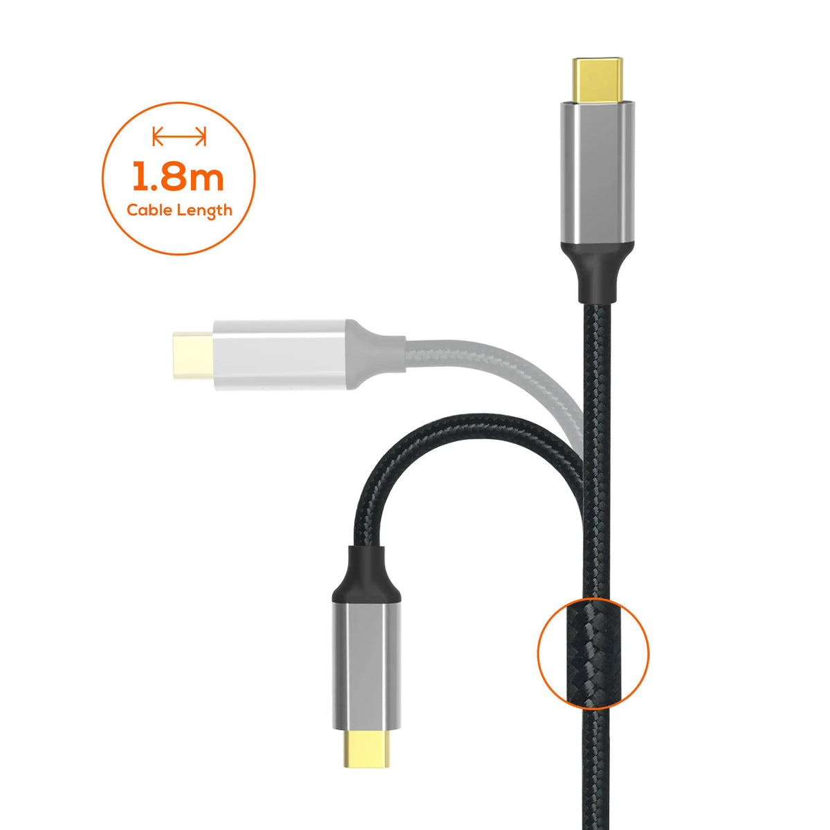 mbeat® Tough Link 1.8m 4K USB-C to Display Port Cable - Converts USB-C to DisplayPort,4K@60Hz (38... - Image 2