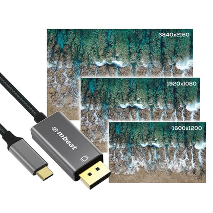 mbeat® Tough Link 1.8m 4K USB-C to Display Port Cable - Converts USB-C to DisplayPort,4K@60Hz (38... - Image 3