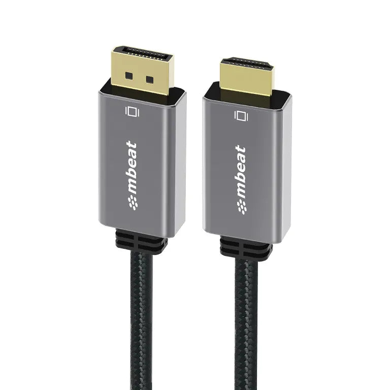 mbeat® Tough Link 1.8m 4K/60Hz Display Port to HDMI Cable -  Connects DisplayPort to HDMI 4K@60Hz...