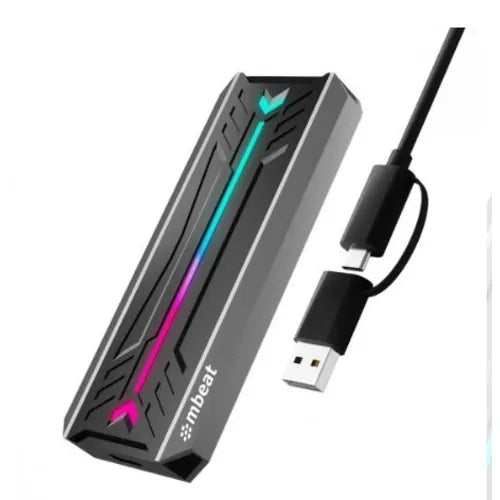 mbeat® USB-C/A 10Gbps RGB M.2 NVMe  SATA SSD Enclosure - Hard Drives - External