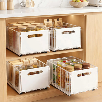 Artiss 4 Pack Pull out Drawers for Cabinets Foldable Slide Out Drawers - Image 8