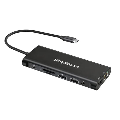 Simplecom CHT814 14-in-1 USB-C 4K Triple Display MST Docking Station with Dual HDMI DP - USB, Blu...