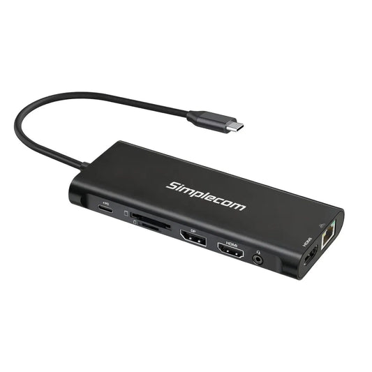 (LS)Simplecom CHT814 14-in-1 USB-C 4K Triple Display MST Docking Station with Dual HDMI DP - USB,...