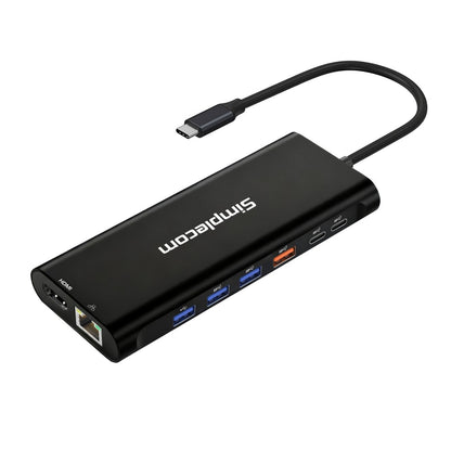 Simplecom CHT814 14-in-1 USB-C 4K Triple Display MST Docking Station with Dual HDMI DP - USB, Blu... - Image 2
